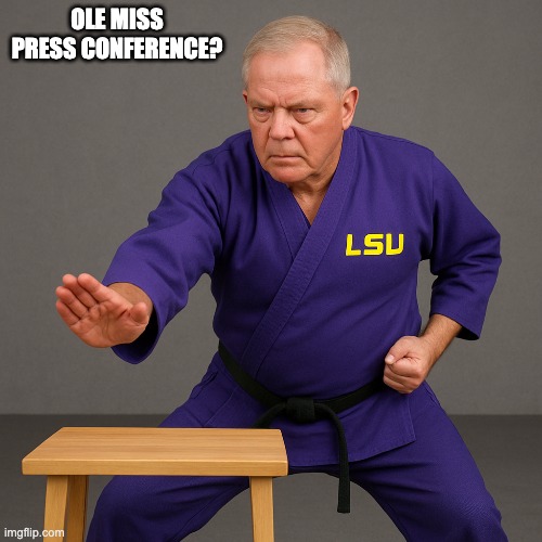 OLE MISS PRESS CONFERENCE? | image tagged in lsu | made w/ Imgflip meme maker