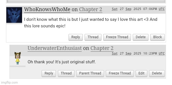 Oh my god someone actually commented on my lore | made w/ Imgflip meme maker