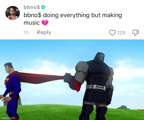 image tagged in darkseid pulling superman cape | made w/ Imgflip meme maker