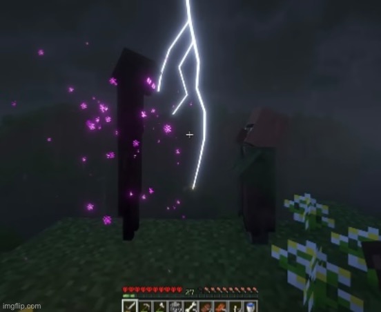 Enderman casually tanking the rain | made w/ Imgflip meme maker