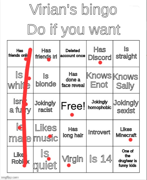 Virian's bingo | image tagged in virian's bingo | made w/ Imgflip meme maker