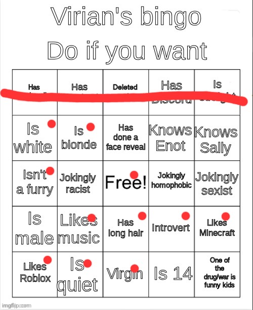 Virian's bingo | image tagged in virian's bingo | made w/ Imgflip meme maker