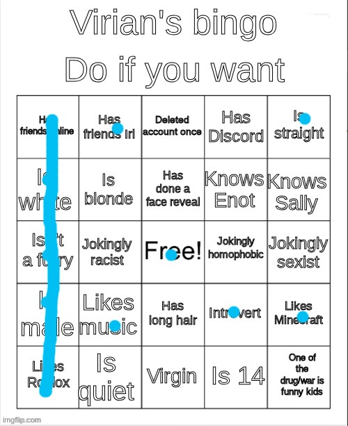 Virian's bingo | image tagged in virian's bingo | made w/ Imgflip meme maker