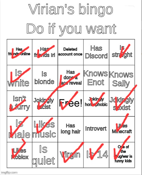 DOUBLE BINGO | image tagged in virian's bingo | made w/ Imgflip meme maker