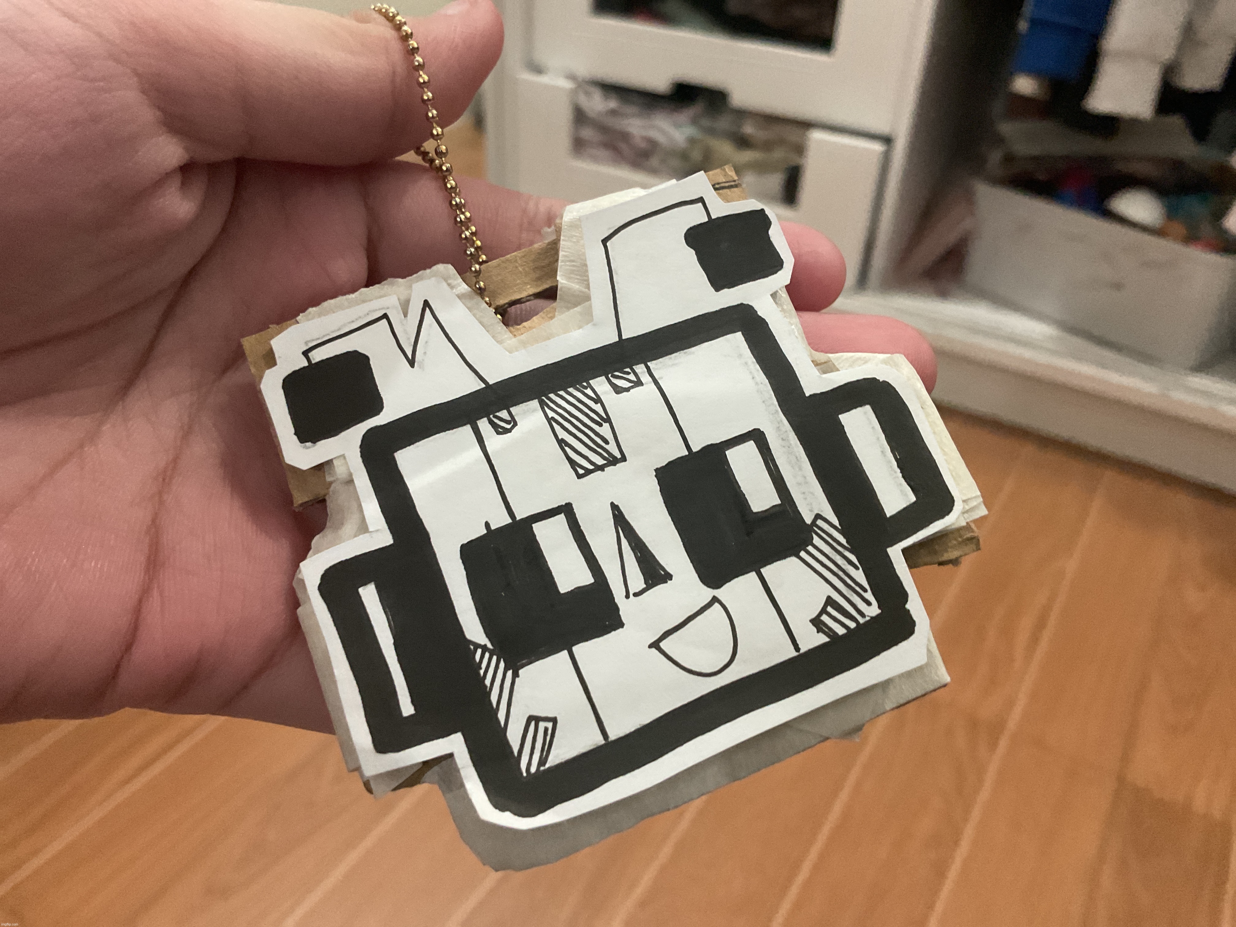 made this charm btw | image tagged in zerobot,i love making merch of zerobot | made w/ Imgflip meme maker