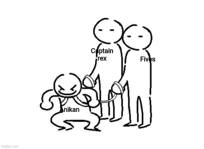 Star wars | Captain rex; Fives; Anikan | image tagged in trio leash | made w/ Imgflip meme maker