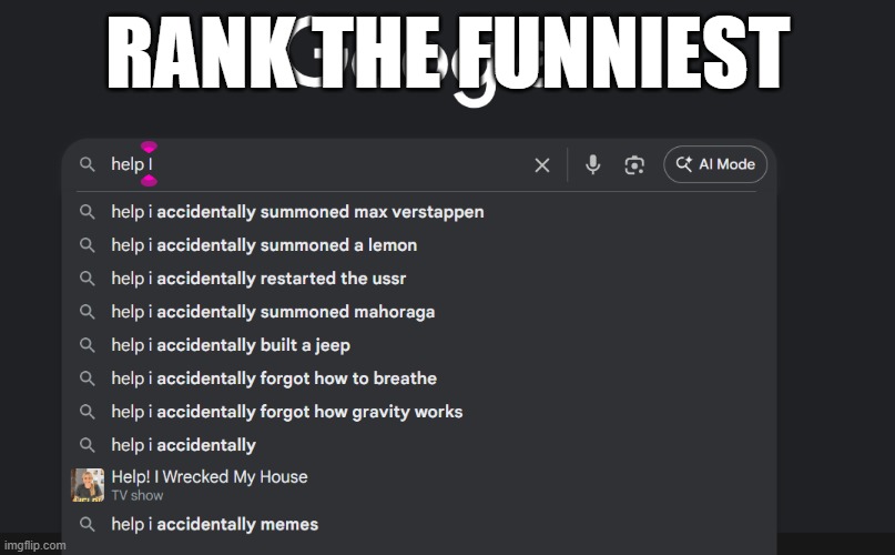RANK THE FUNNIEST | made w/ Imgflip meme maker