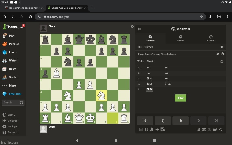Top comment decides next move (in chess notations and must be legally) | made w/ Imgflip meme maker