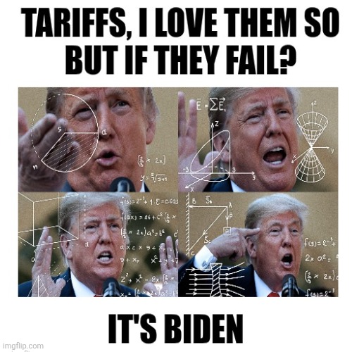 What will Trump do if  his tariff fail? Biden and the usual scapegoats | image tagged in trump,tariffs,fail,trump will blame joe,never trumps fault | made w/ Imgflip meme maker