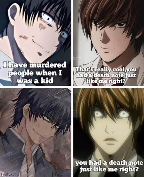 Yuuichi is the GOAT | image tagged in tomodachi game,yuuichi,death note,light | made w/ Imgflip meme maker