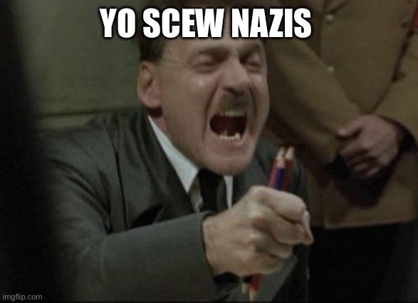 I hate Nazis | YO SCEW NAZIS | image tagged in hitler downfall | made w/ Imgflip meme maker