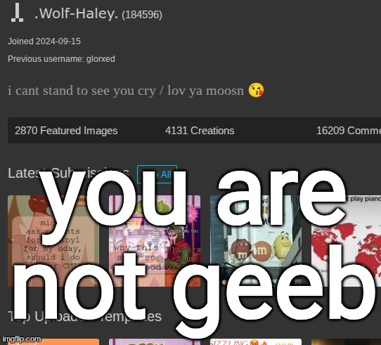 you are not geeb | made w/ Imgflip meme maker