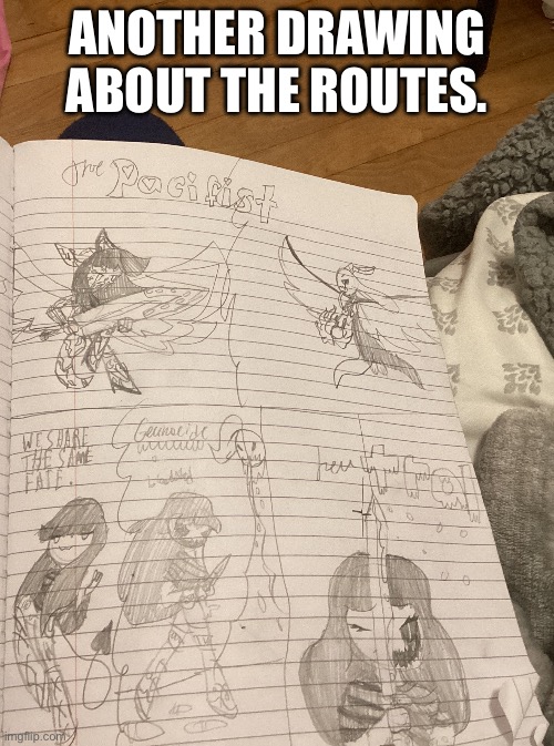 Rate in the comments | ANOTHER DRAWING ABOUT THE ROUTES. | image tagged in undertale | made w/ Imgflip meme maker