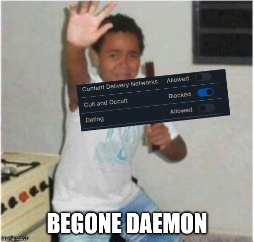begone daemon | BEGONE DAEMON | image tagged in begone satan | made w/ Imgflip meme maker