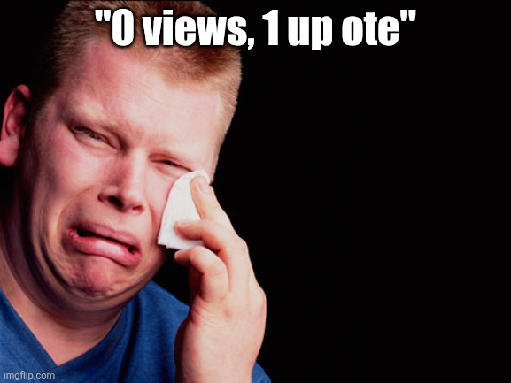 Ouch | "0 views, 1 up ote" | image tagged in ouch | made w/ Imgflip meme maker
