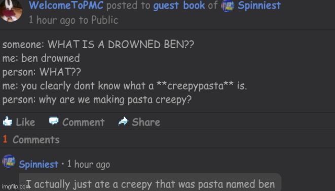 im welcometopmc btw | image tagged in creepy that was pasta named ben,what the helly,what the,creepypasta meme,planet minecraft,screenshot | made w/ Imgflip meme maker