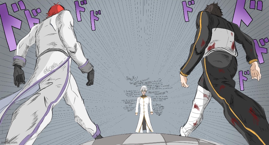 image tagged in re zero,subaru,reinhard,regulus | made w/ Imgflip meme maker