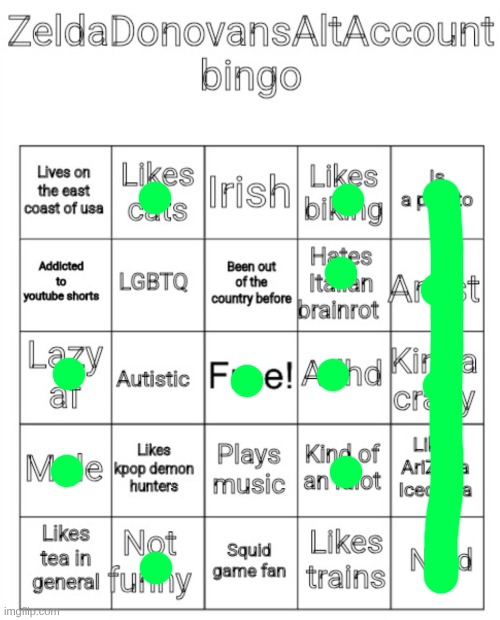 ZeldaDonovansAltAccount bingo | image tagged in zeldadonovansaltaccount bingo | made w/ Imgflip meme maker