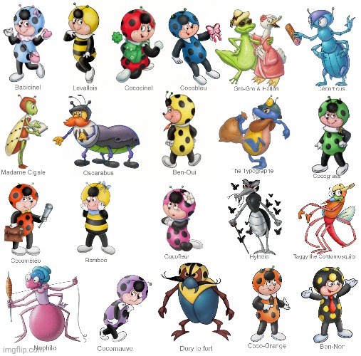 Cococinel 1992 (Cocomiel) character names | image tagged in cococinel | made w/ Imgflip meme maker