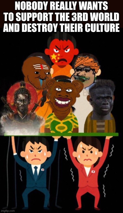 Globalists and Domestic Supporters trying to ruin their Countries | NOBODY REALLY WANTS TO SUPPORT THE 3RD WORLD AND DESTROY THEIR CULTURE | made w/ Imgflip meme maker