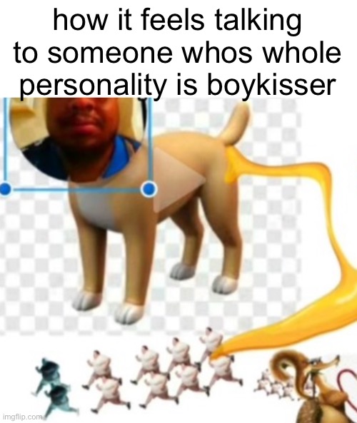 how it feels talking to someone whos whole personality is boykisser | made w/ Imgflip meme maker