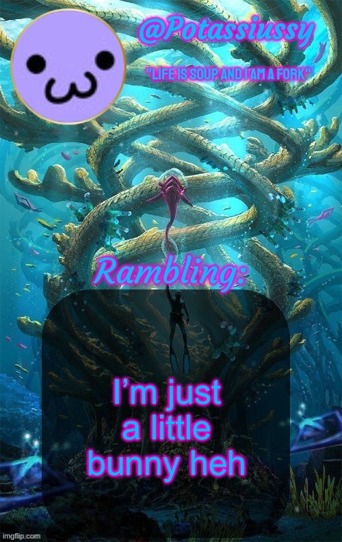 Another shitty announcement template | I’m just a little bunny heh | image tagged in another shitty announcement template | made w/ Imgflip meme maker