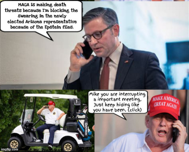 MAGA Manic Mike | image tagged in maga manic mike,maga death threats,keep hiding,next maga dead martyr,slow walking swearing in one short to epstein files | made w/ Imgflip meme maker
