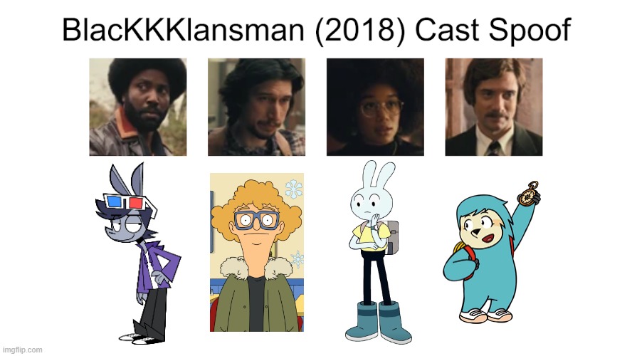 Credit to Waldness Topic International for this used | image tagged in meme,memes,spoof cast,blackkklansman,characters,roles | made w/ Imgflip meme maker
