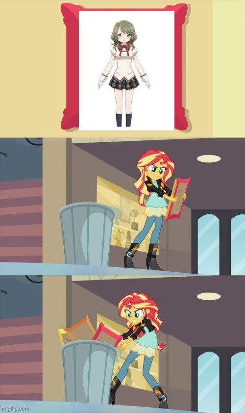 Sunset Shimmer Throws a Picture of What Away? | image tagged in sunset shimmer throws a picture of what away | made w/ Imgflip meme maker