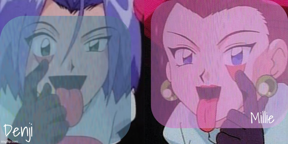 Denji and Millie team rocket announcement template Blank Meme Template