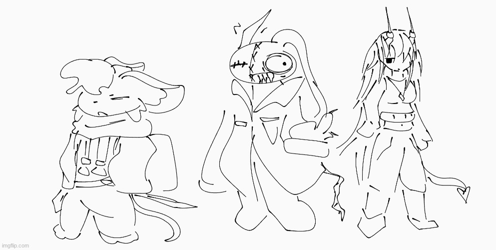 doodling some friends' ocs | image tagged in e | made w/ Imgflip meme maker