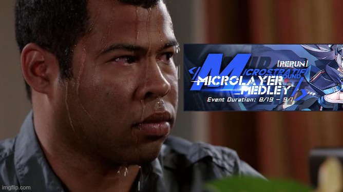 Microlayer Medley | image tagged in sweating bullets,azur lane | made w/ Imgflip meme maker