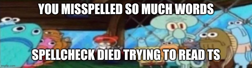 YOU MISSPELLED SO MUCH WORDS SPELLCHECK DIED TRYING TO READ TS | made w/ Imgflip meme maker