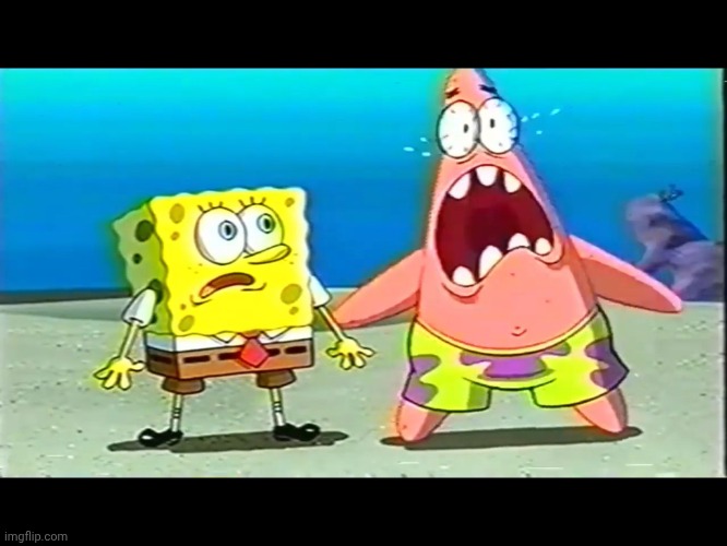 Patrick and spongebob scared | image tagged in patrick and spongebob scared | made w/ Imgflip meme maker
