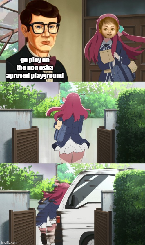 Fiona should have called CPS | go play on the non osha aproved playground | image tagged in sakura gets hit by a truck,fnaf | made w/ Imgflip meme maker