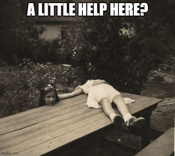 Headless | A LITTLE HELP HERE? | image tagged in cursed image | made w/ Imgflip meme maker