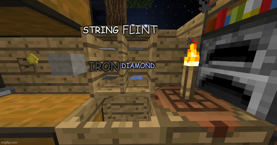 at last, all four. | FLINT; STRING; DIAMOND; IRON; at last, all four. all four, at last. | made w/ Imgflip meme maker