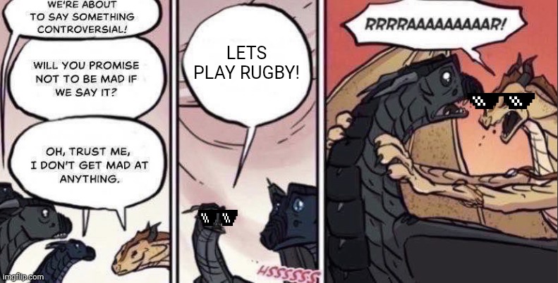 Rugby NOW!?! | LETS PLAY RUGBY! | image tagged in thorn anger | made w/ Imgflip meme maker