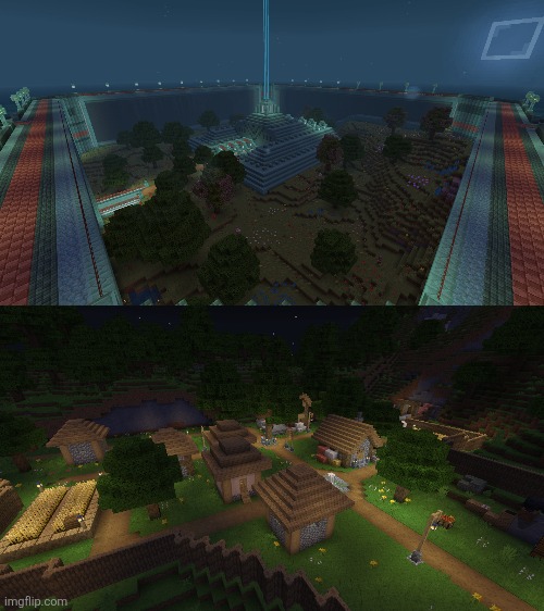 Some things I did on my minecraft world. | image tagged in minecraft | made w/ Imgflip meme maker
