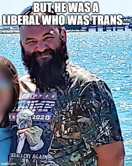 Shot up a church and people are trying to remove the Trump part from his shirt...PATHETIC TRUTH DENIERS | BUT HE WAS A LIBERAL WHO WAS TRANS... | image tagged in thomas jacob sanford | made w/ Imgflip meme maker