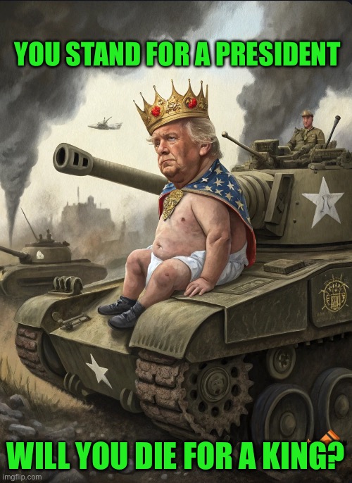 Emperor trump | YOU STAND FOR A PRESIDENT; WILL YOU DIE FOR A KING? | image tagged in emperor trump | made w/ Imgflip meme maker