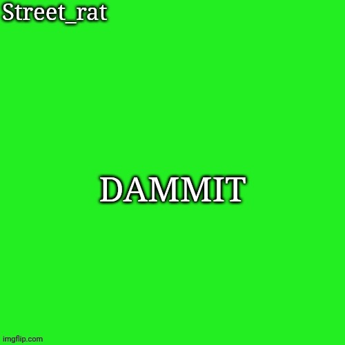 Rat green temp | DAMMIT | image tagged in rat green temp | made w/ Imgflip meme maker