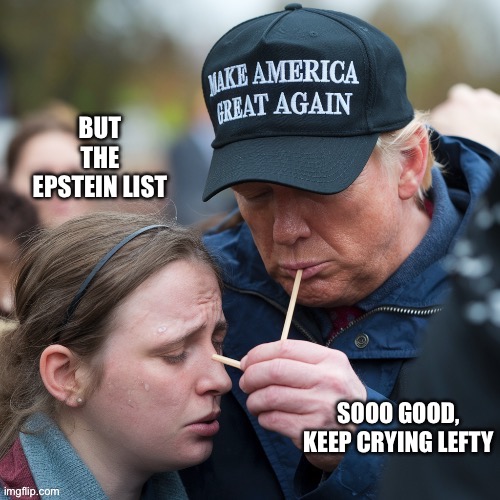 SOOO GOOD, KEEP CRYING LEFTY BUT THE EPSTEIN LIST | made w/ Imgflip meme maker
