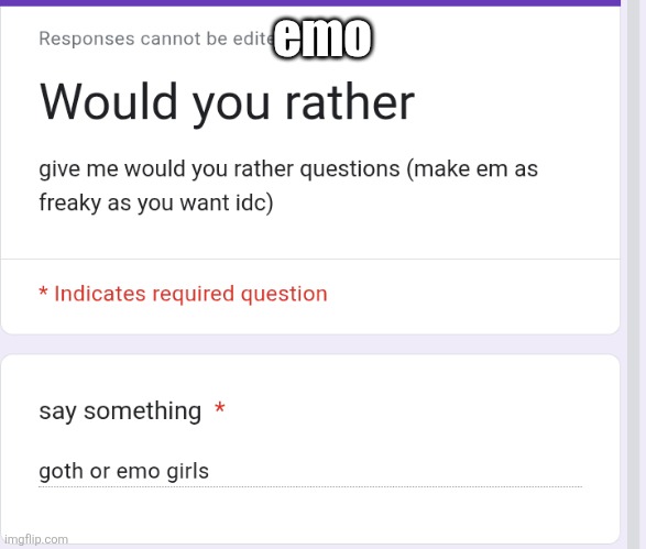 gives you more to choose from | emo | made w/ Imgflip meme maker