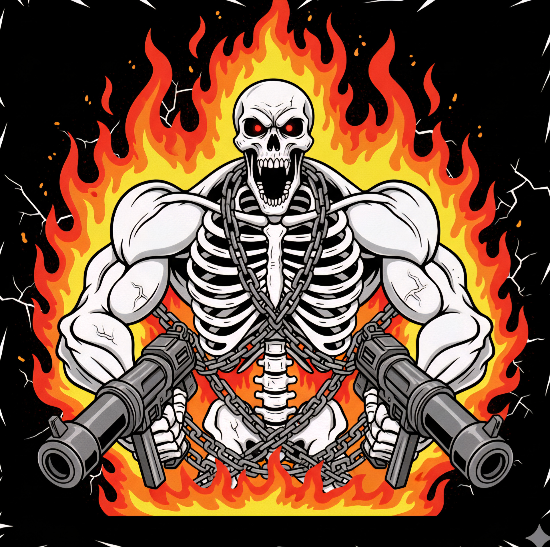 Super Badass Skeleton Blank Meme Template