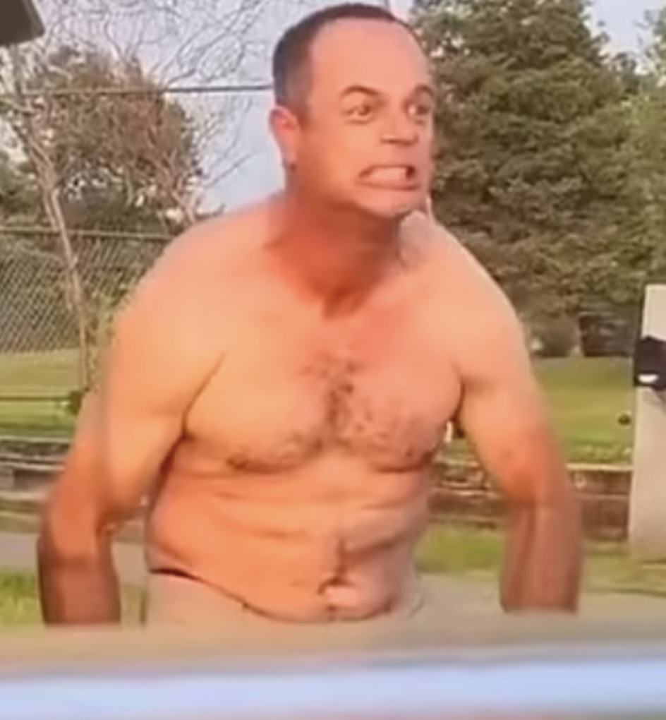 Enraged shirtless golfer Blank Meme Template