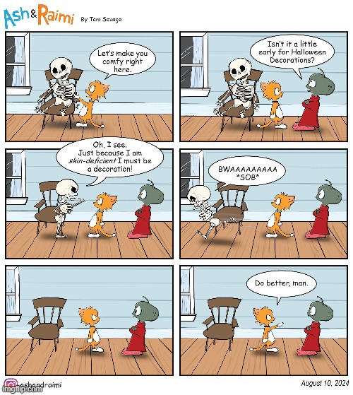 image tagged in cat,alien,halloween,skeleton,decoration,oof | made w/ Imgflip meme maker