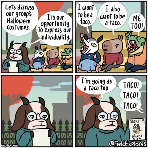 image tagged in animals,halloween,costumes,taco,tacos,haha | made w/ Imgflip meme maker