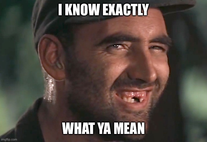 I KNOW EXACTLY WHAT YA MEAN | image tagged in hick | made w/ Imgflip meme maker