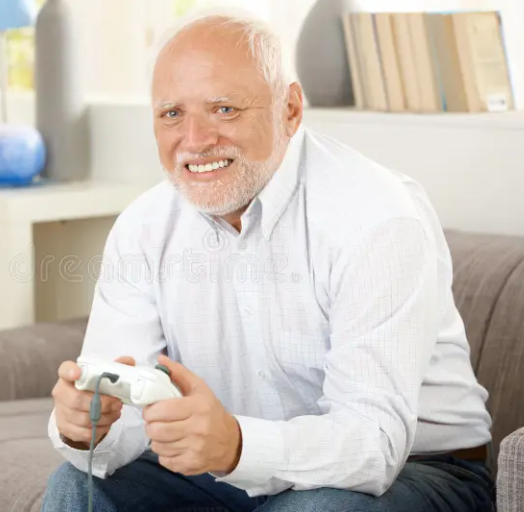 Grandpa playing video games Blank Meme Template